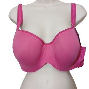 Avenue Balconette Bra 46C Underwire Lightly Lined Smooth Full Coverage Pink